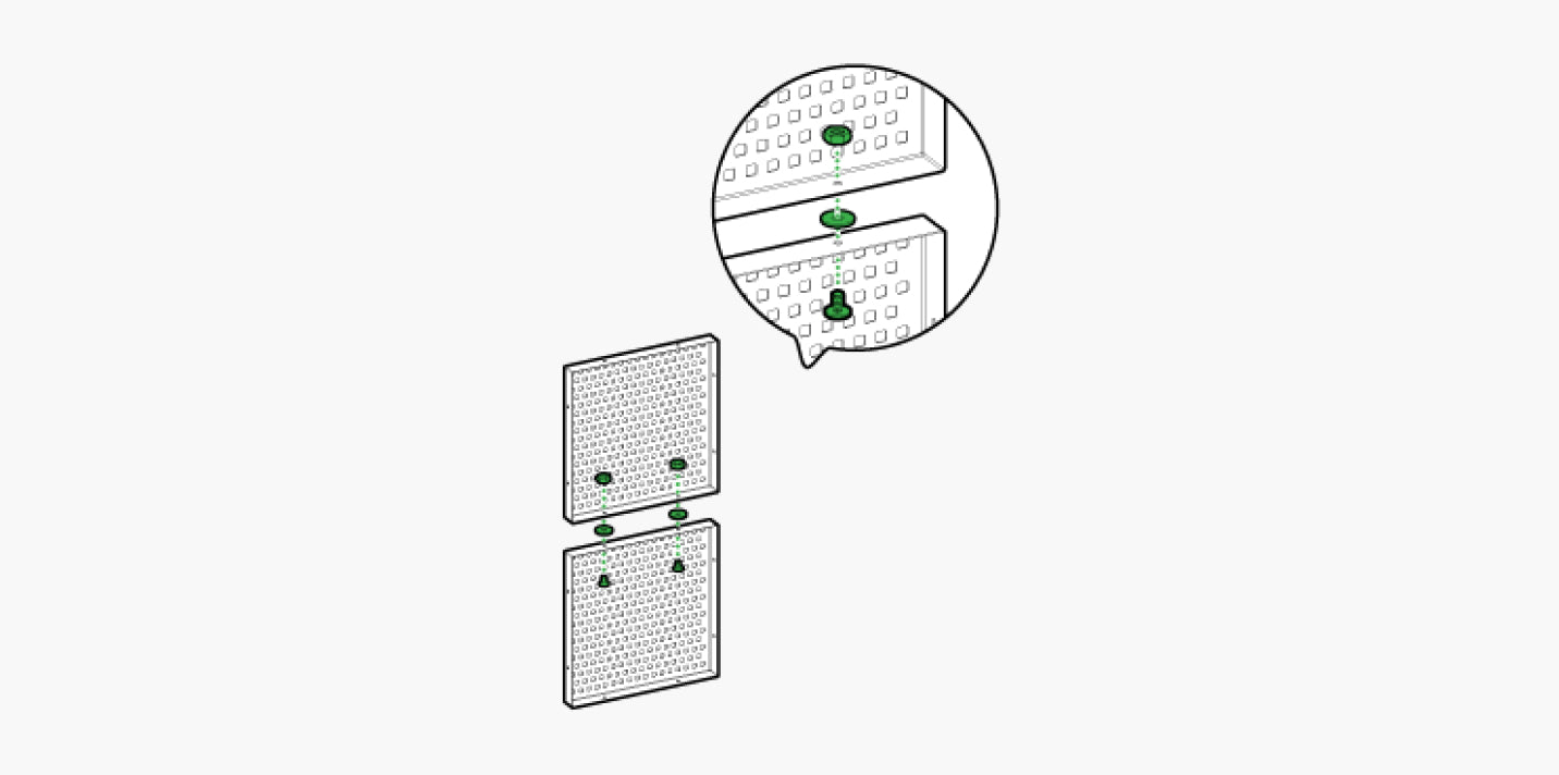 Connecting Multiple Pegboards Step 1