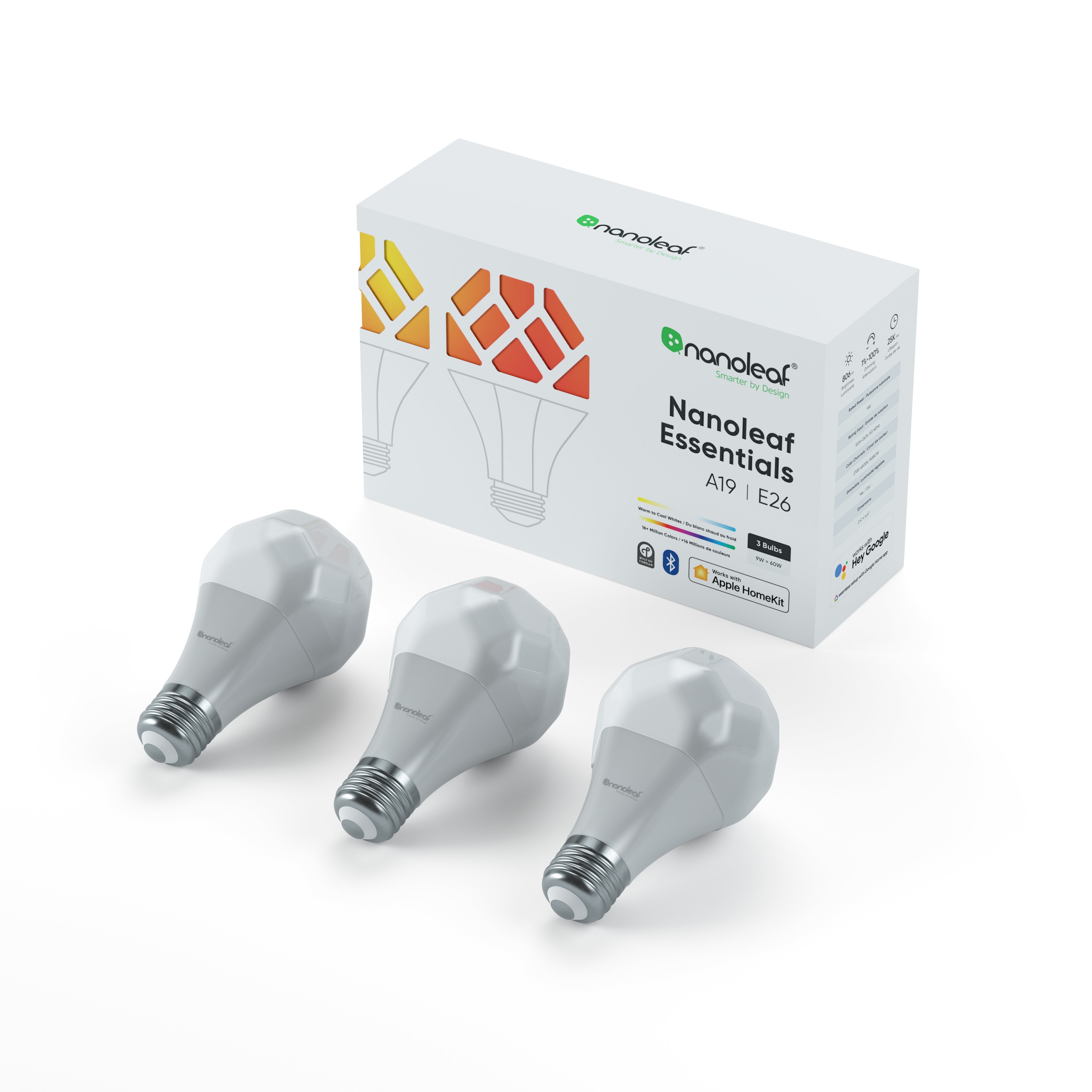 Essentials HomeKit A60 | E27 Smart Bulbs (3 Pack)