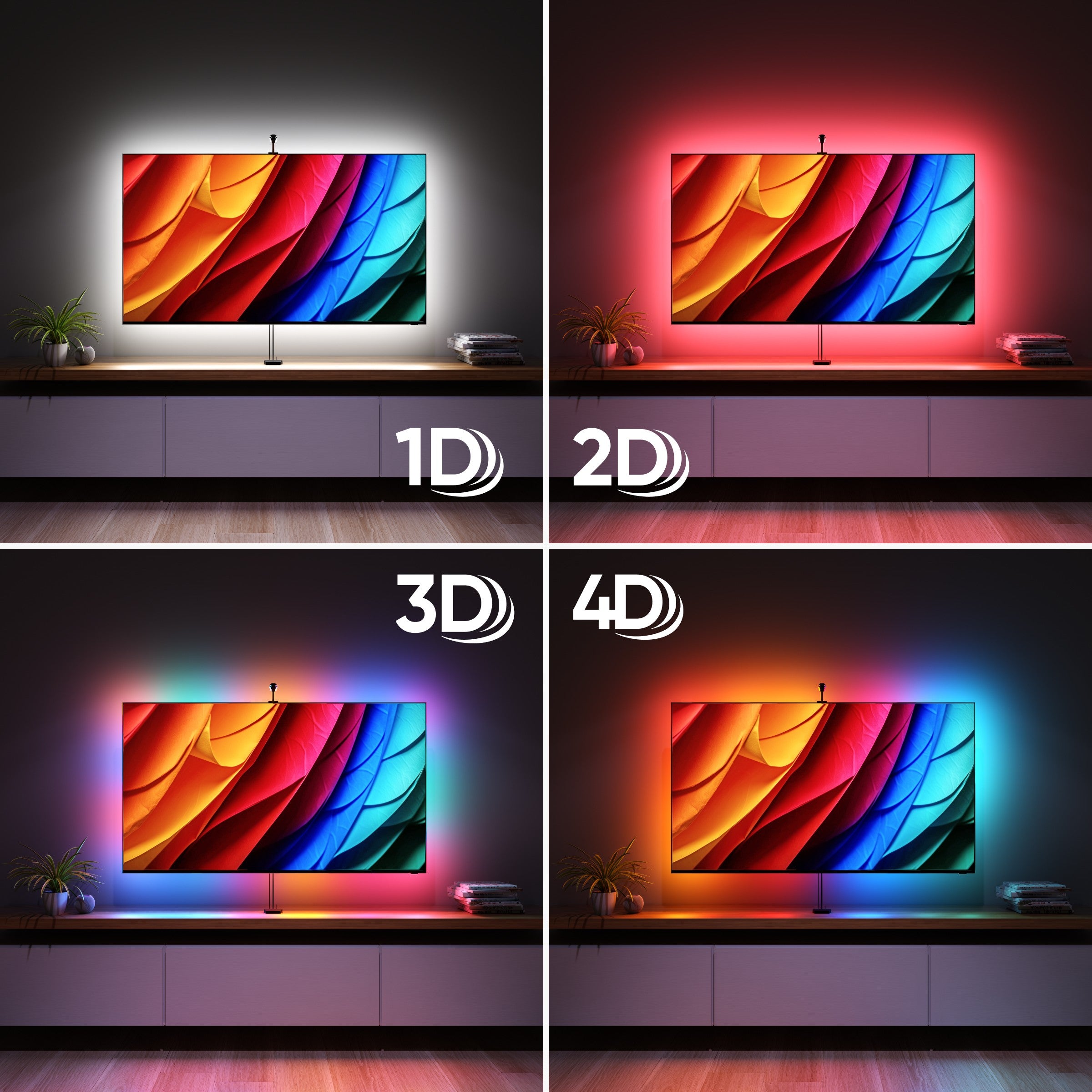 【交渉中】テレビ、鏡、照明　6500 Nanoleaf 4D 65