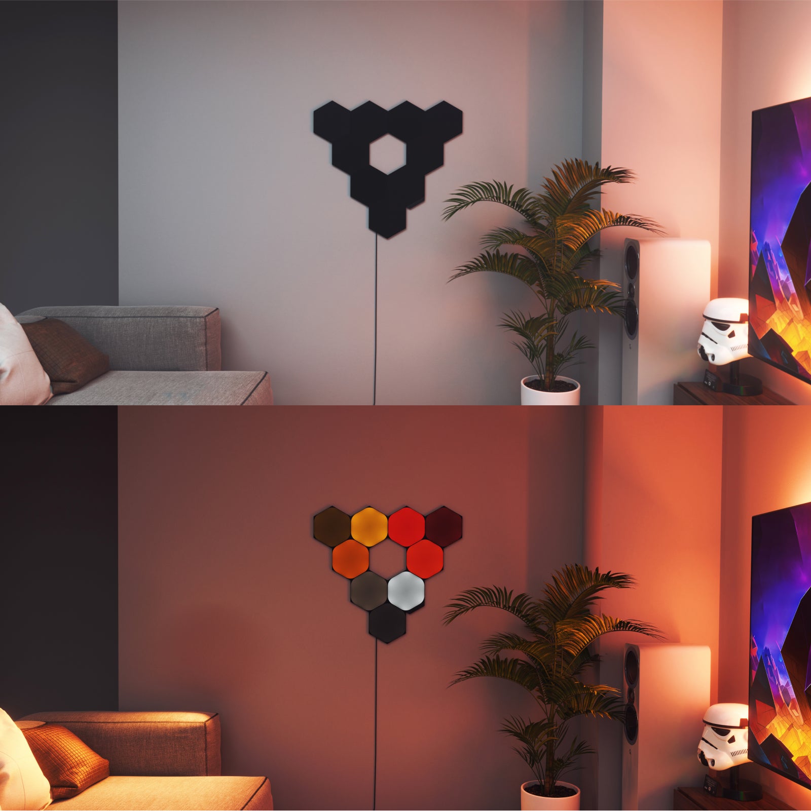 Shapes Ultra Black Hexagons Starter Kit (9 Panels)